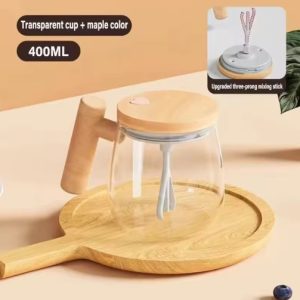 500ml Electric Self-Stirring Coffee Blender Mug – Borosilicate Glass, Portable, Rechargeable, Smart Self-Mixing Cup