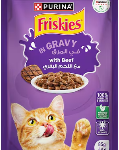 Purina Friskies Cat Food With Beef In Gravy - 85 gm