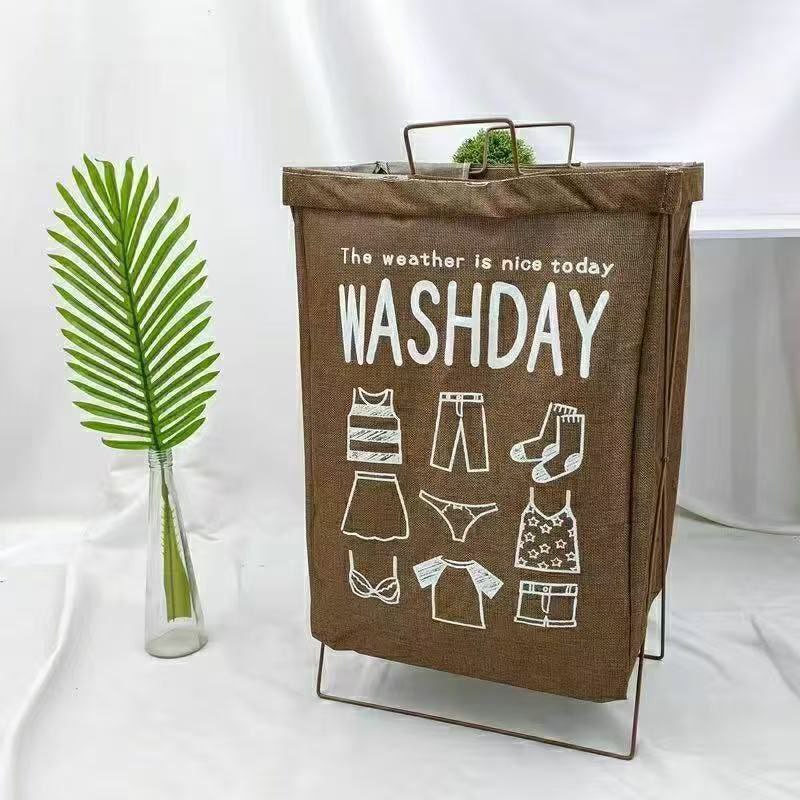 Foldable Laundry Basket with Lid Grey Linen Egypt (2)