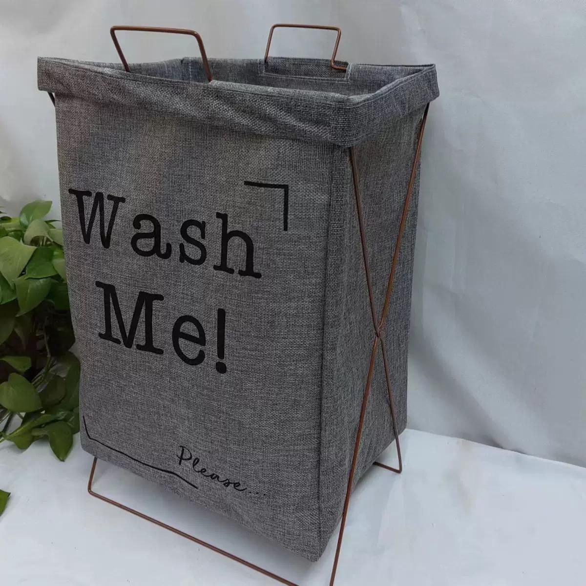 Foldable Laundry Basket with Lid Grey Linen Egypt (6)