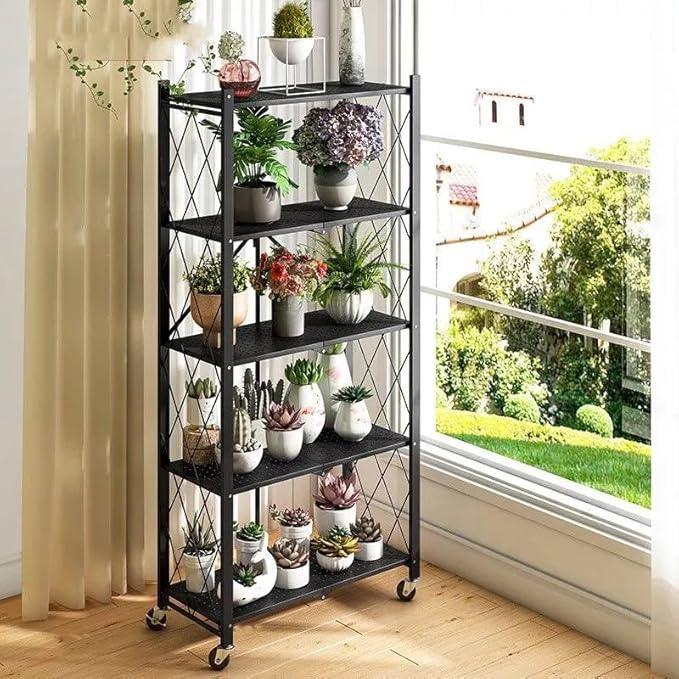 Foldable Microwave Stand – Durable Imported Metal Kitchen Organizer High-Quality Storage Rack (6)