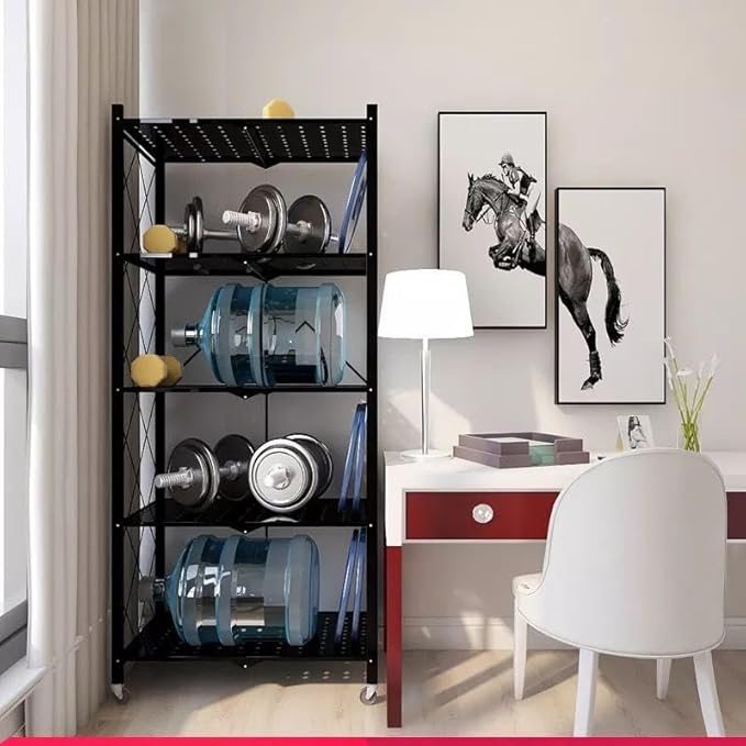 Foldable Microwave Stand – Durable Imported Metal Kitchen Organizer High-Quality Storage Rack (7)