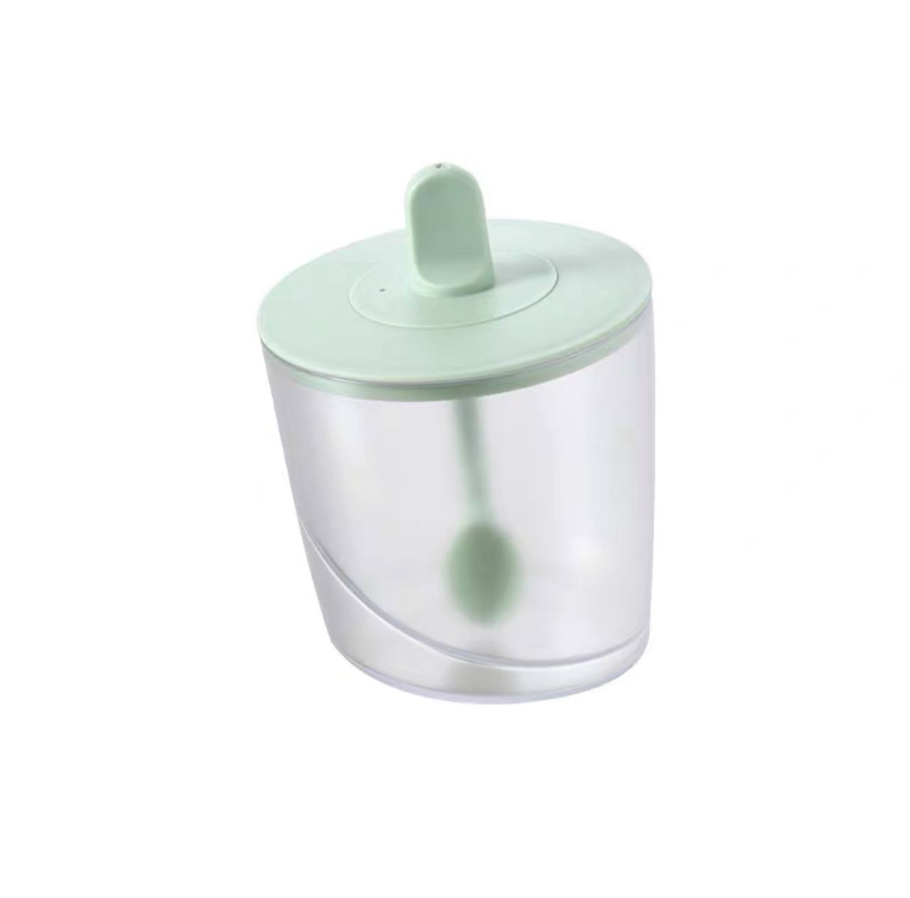 Plastic Seasoning Box Condiment Canister Kitchen Spice Rack Container with Lid and Spoon, Spice Sugar Bowl for Kitchen (3)