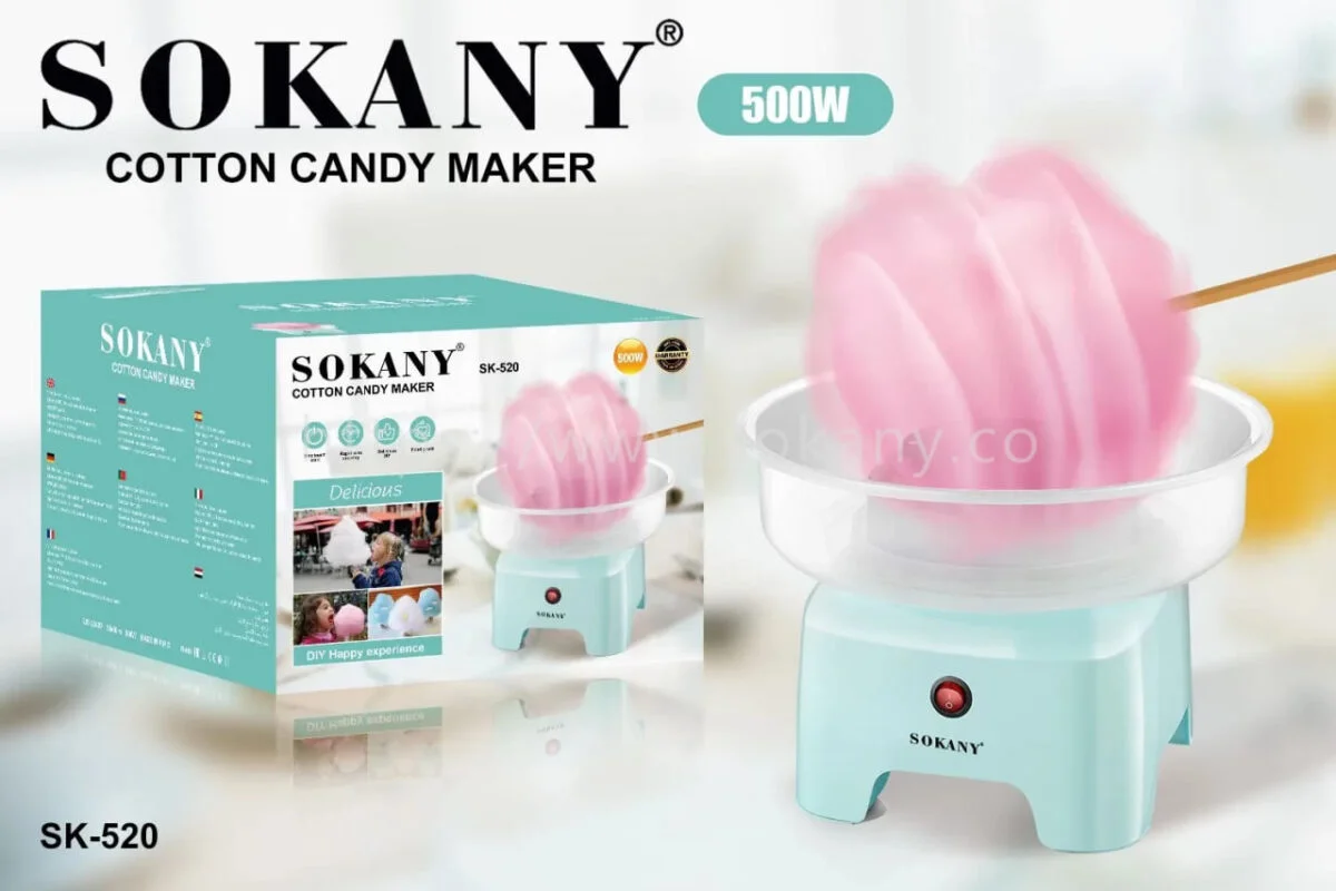 Sokany SK-520 Cotton Candy Machine – 29.8cm Large Bowl, Home Cotton Candy Maker--1