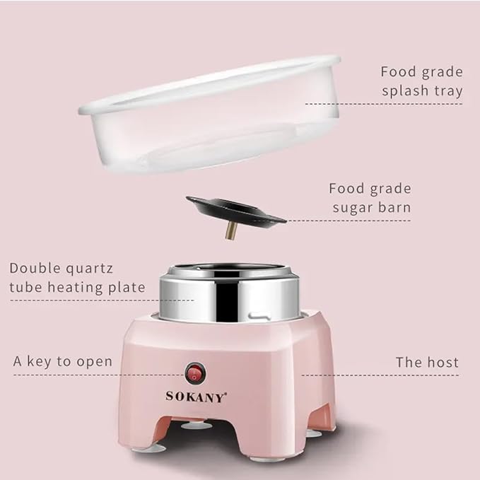 Sokany SK-520 Cotton Candy Machine – 29.8cm Large Bowl, Home Cotton Candy Maker-1