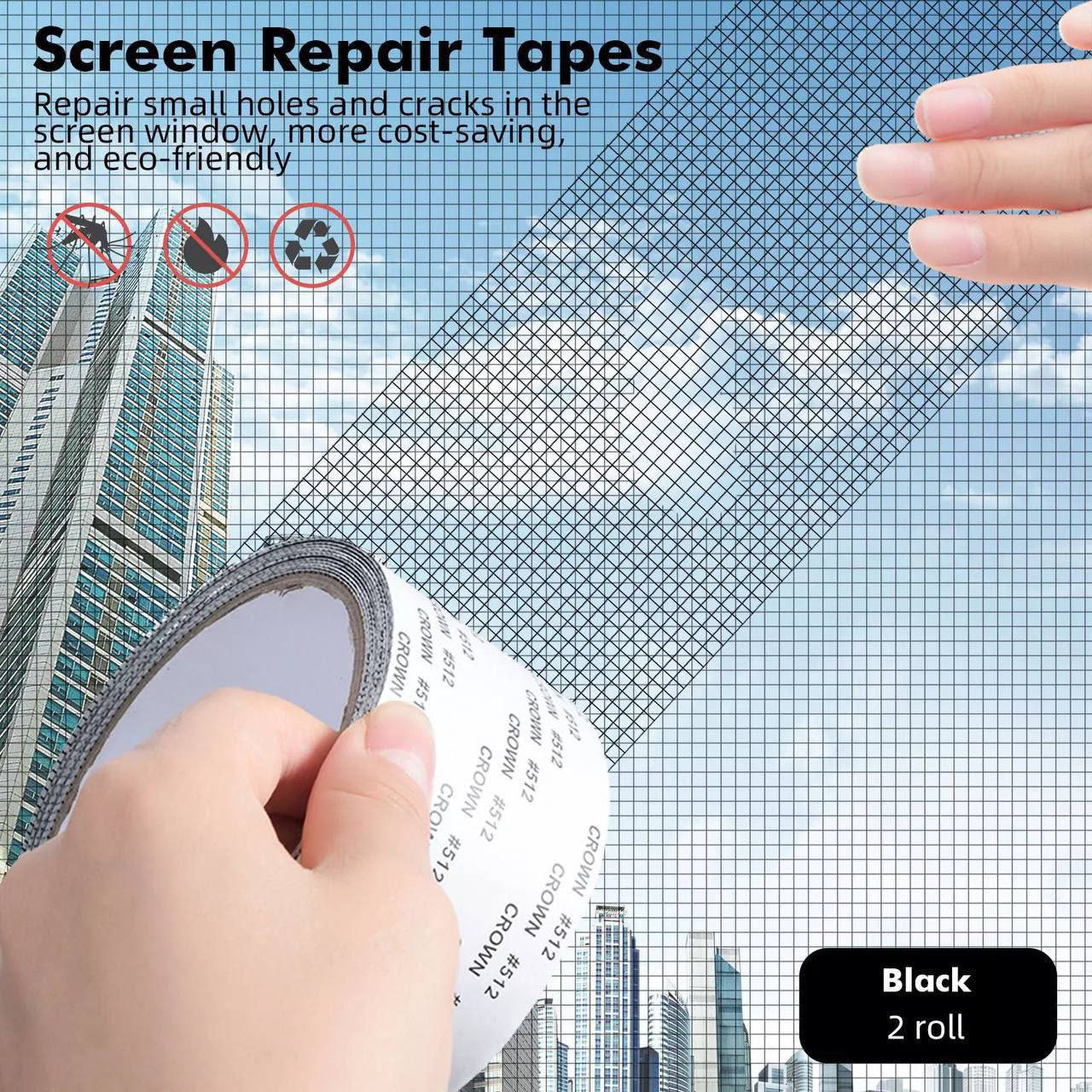 Window Screen Repair Kit Tape 3m × 5cm – Strong Adhesive Fiberglass Mesh for Windows & Doors (5) شريط إصلاح شبك الشبابيك