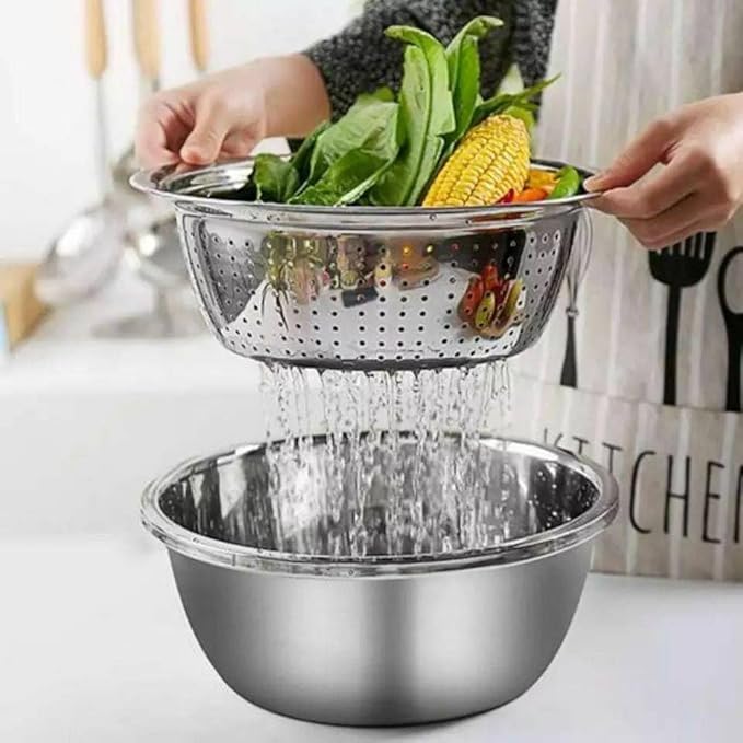 Stainless Steel 3 1 Multifunction Grater & Strainer Set -jestore-eg.com (3)