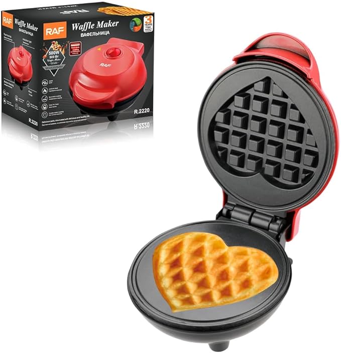 Top Chef Red Heart Shaped Mini Waffle Maker on Kitchen Counter -jestore-eg.com (10)