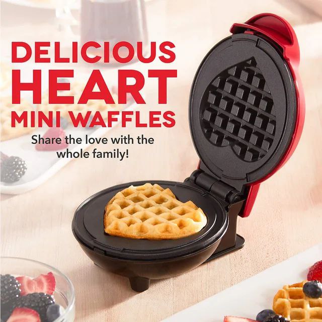 Top Chef Red Heart Shaped Mini Waffle Maker on Kitchen Counter -jestore-eg.com (13)