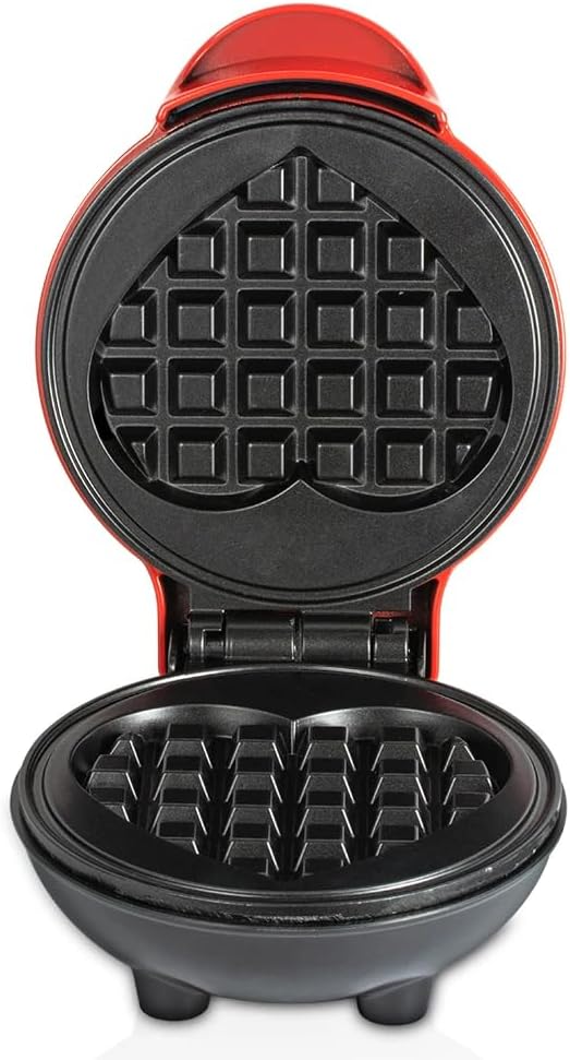 Top Chef Red Heart Shaped Mini Waffle Maker on Kitchen Counter -jestore-eg.com (7)