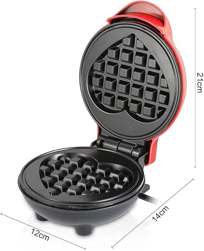 Top Chef Red Heart Shaped Mini Waffle Maker on Kitchen Counter -jestore-eg.com (9)