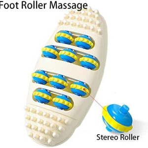 foot roller massager white manual plastic foot care device جهاز بكرة تدليك القدم أبيض يدوي لتدليك باطن القدم