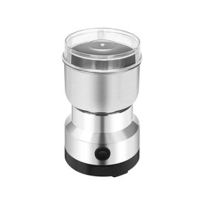 150-200W electric coffee grinder stainless steel compact fast grinding for beans spices nuts مطحنة بن كهربائية 150-200 وات استلس فضية صغيرة الحجم لطحن القهوة والتوابل والمكسرات بسرعة وأمان في المطبخ