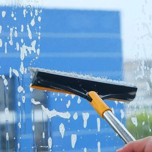 2-in-1 floor brush and squeegee with long handle 110cm rotating head for tiles bathroom deep cleaning فرشاة أرضيات ومساحة 2 في 1 مع مقبض طويل 110 سم لتنظيف البلاط والحمامات والزوايا الصعبة بكفاءة عالية