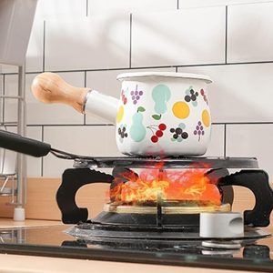 metal heat diffuser for gas stove flame guard rice burning preventer black موزع حرارة معدني للموقد واقي لهب ومانع احتراق الأرز للبوتاجاز أسود