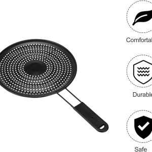 metal heat diffuser for gas stove flame guard rice burning preventer black موزع حرارة معدني للموقد واقي لهب ومانع احتراق الأرز للبوتاجاز أسود