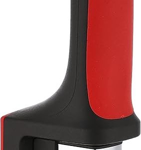 3 stage manual knife sharpener stainless steel black red with comfortable handle for safe easy sharpening مسن سكاكين يدوي 3 مراحل فولاذ مقاوم للصدأ أحمر أسود مع مقبض مريح لشحذ السكاكين بأمان وسرعة في المطبخ