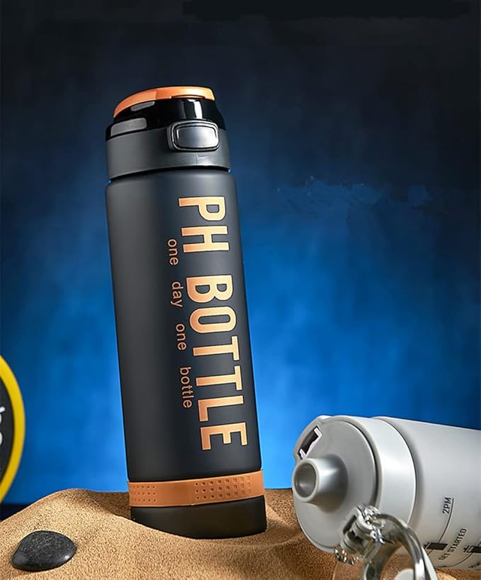 Motivational Sports Water Bottle Premium 1L Black jestore-eg,com (20) black motivational sports water bottle 1L leak-proof with time markers straw and strap for gym and fitness زجاجة مياه رياضية تحفيزية 1 لتر أسود مع علامات وقت ومانعة للتسرب خالية من BPA للجيم والرياضة