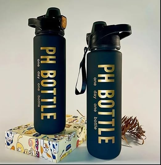 Motivational Sports Water Bottle Premium 1L Black jestore-eg,com (6)