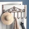 over the door hanger metal 7 hooks multi color no drill for clothes towels bags شماعة خلف الباب معدنية 7 خطافات بني متعدد الألوان بدون حفر للتنظيم المنزلي