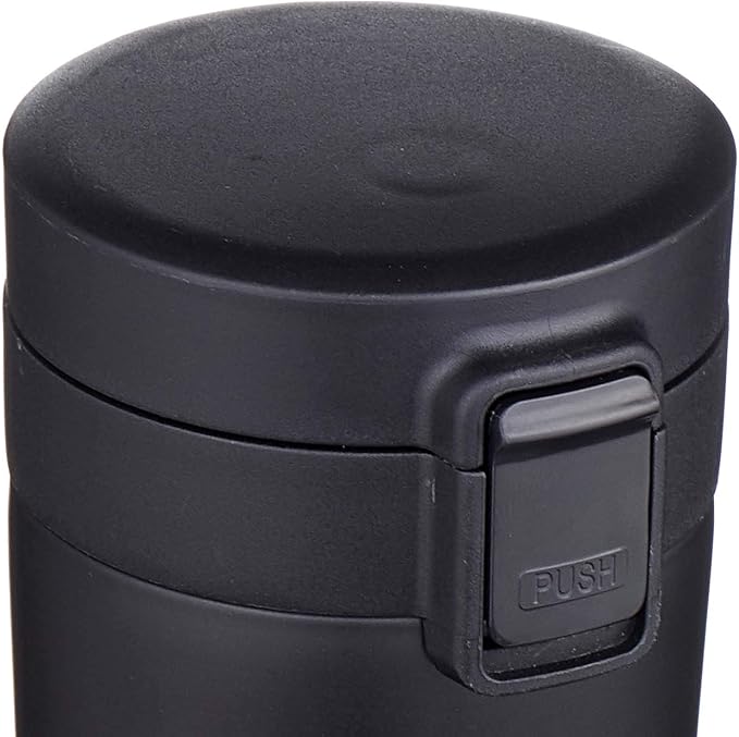 Premium Stainless Steel Thermal Mug Black jestore-eg.com Black Stainless Steel Thermal Mug 460ml with Safety Lock Trigger مج حراري ستانلس ستيل أسود سعة 460 مل مع زر أمان