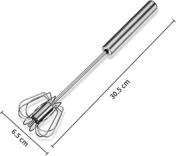 Push Egg Whisk Stainless Steel Semi-Automatic Spring – Hand Rotating ...
