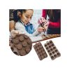 قالب سيليكون شوكولاتة بني 15 عين ورود متنوعة لصنع حلويات أنيقة في المنزل brown silicone chocolate mold with 15 assorted flowers cavities for elegant homemade sweets