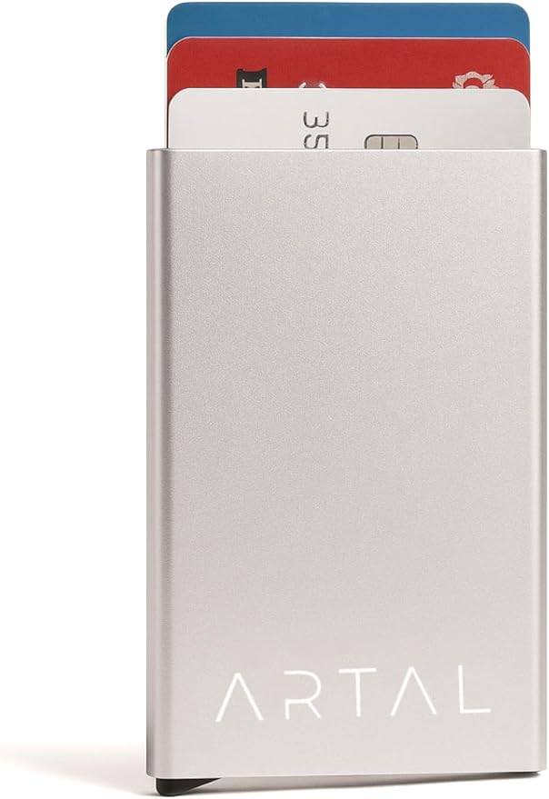 Smart Aluminum Wallet RFID Protection jestore-eg.com (11) Premium Silver Smart Aluminum Wallet with Pop-up Mechanism محفظة الومنيوم ذكية فضية اللون بخاصية حجب الترددات