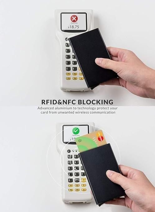 Smart Aluminum Wallet RFID Protection jestore-eg.com (9) Premium Silver Smart Aluminum Wallet with Pop-up Mechanism محفظة الومنيوم ذكية فضية اللون بخاصية حجب الترددات