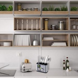 stainless steel cutlery drainer 4 compartments elegant organizer for drying spoons on sink and table مصفاة ملاعق ستانلس ستيل 4 حجرات أنيقة لتجفيف وترتيب الأدوات على الحوض والسفرة
