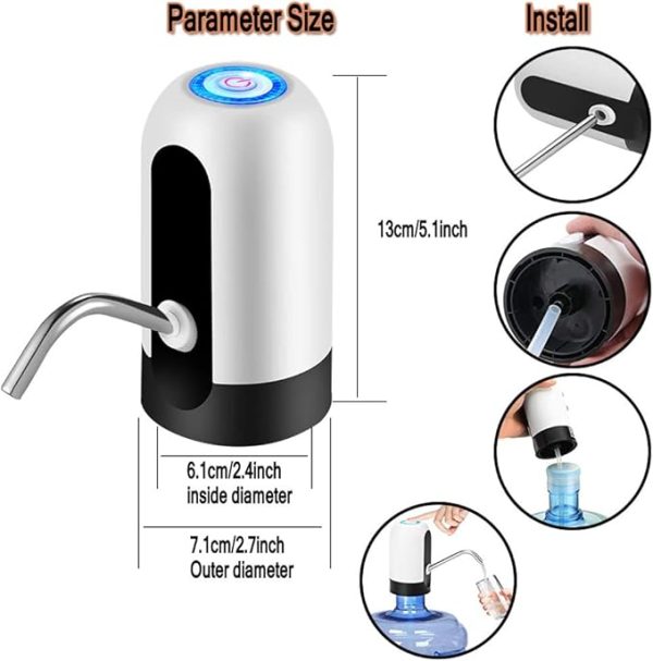 Water Dispenser USB Portable Electric Pump for 5 Gallon Bottles ...